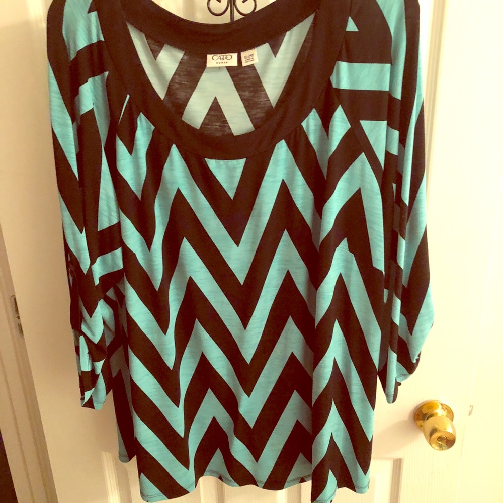 Chevron in aqua mint